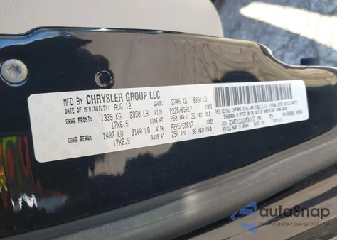 2013 Chrysler Town & Country Touring-L z USA, uszkodzony, nr VIN 2C4RC1CG5DR534152